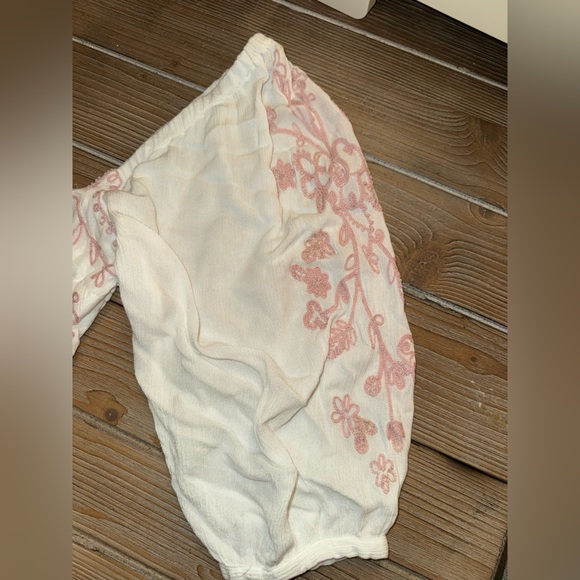 Free People Wedgewood Off-Shoulder Maxi Dress with Pink Embroidery - Picture 5 of 8